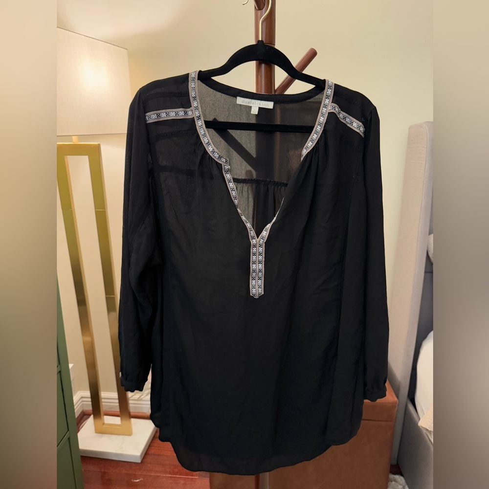 Daniel Rainn Sheer Tunic Top